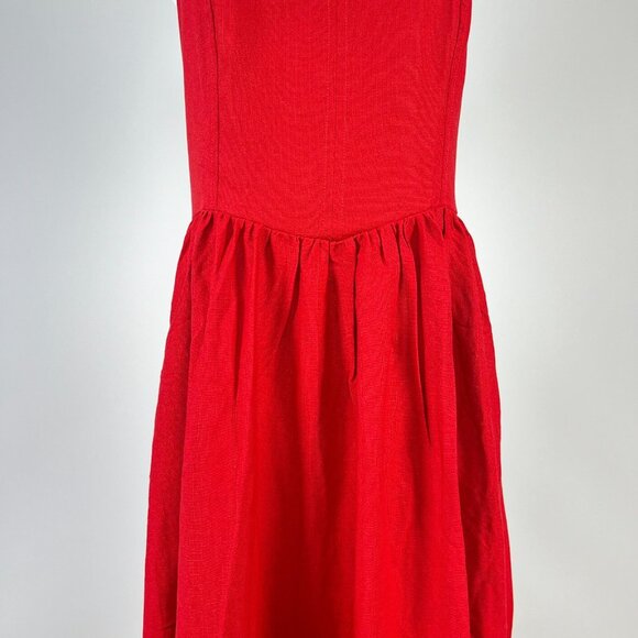 NWOT Farm Rio Stretch Linen Blend Cami Maxi Dress Size M Classic RED - Picture 8 of 16